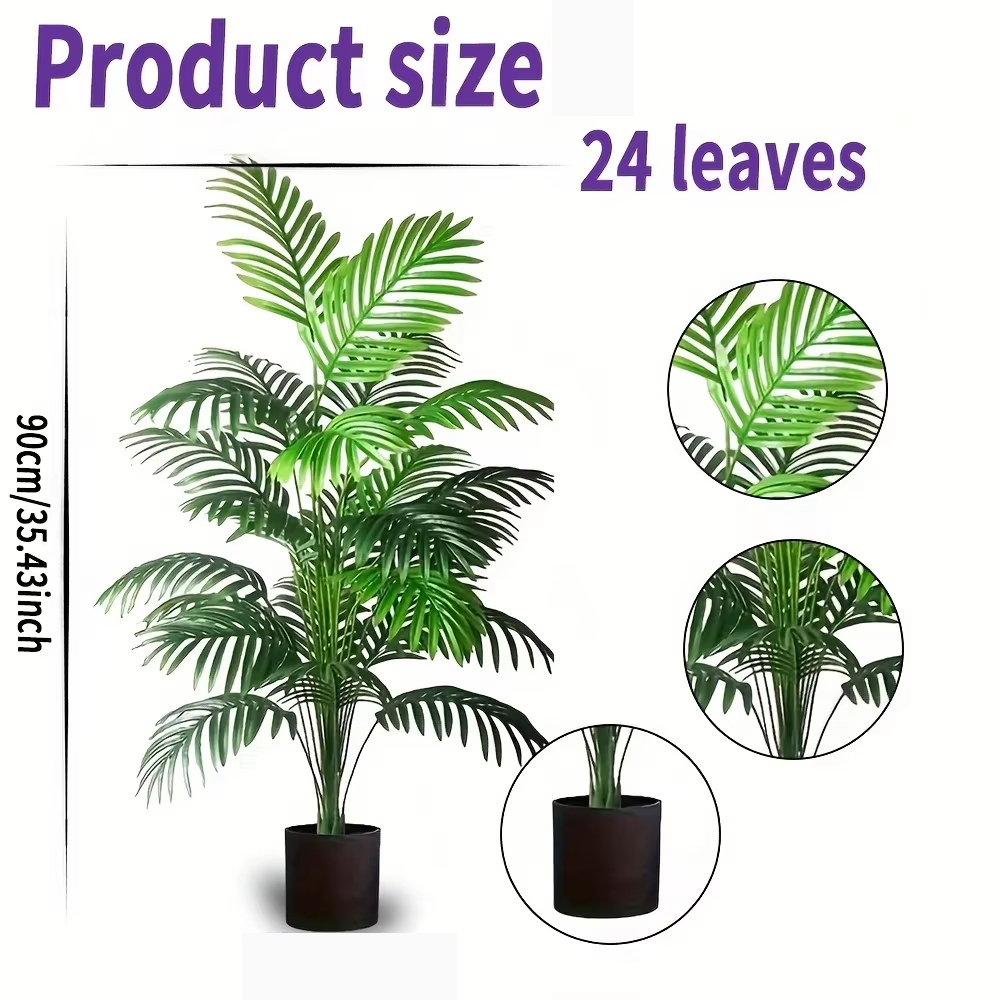 24 Leaves Areca Palm Artificia - Monstera Adansonii review and price
